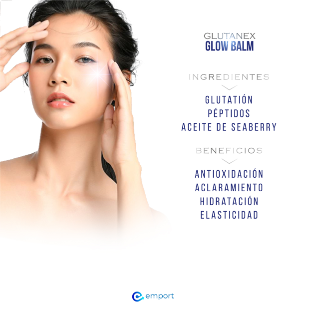 Glutanex Glow Balm - BÁLSAMO FACIAL HIDRATANTE / Glutatión, Péptidos y Aceite de Seaberry / Antioxidante Aclarante y Nutritivo / 9gr / De Corea del Sur