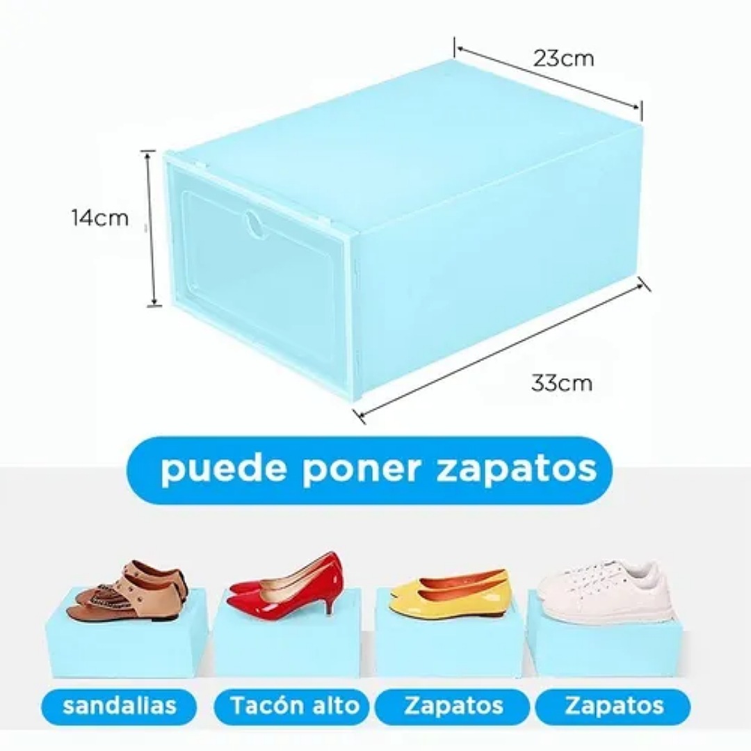 12 Piezas Cajas Organizadoras Apilables Para Zapatos Azul