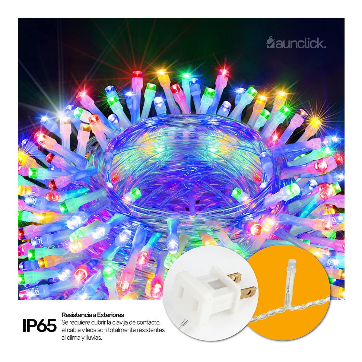 Serie Navideña Cascada Led 10 mts 500 Luces Navidad - Multicolor