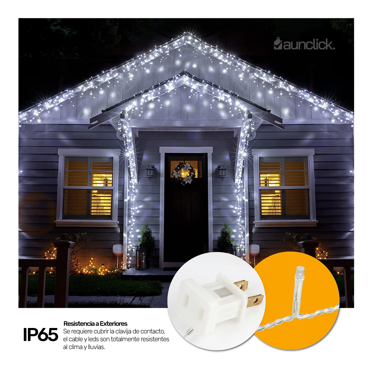 Serie Navideña Cascada Led 6 mts 300 Luces Navidad - Blanco Frio
