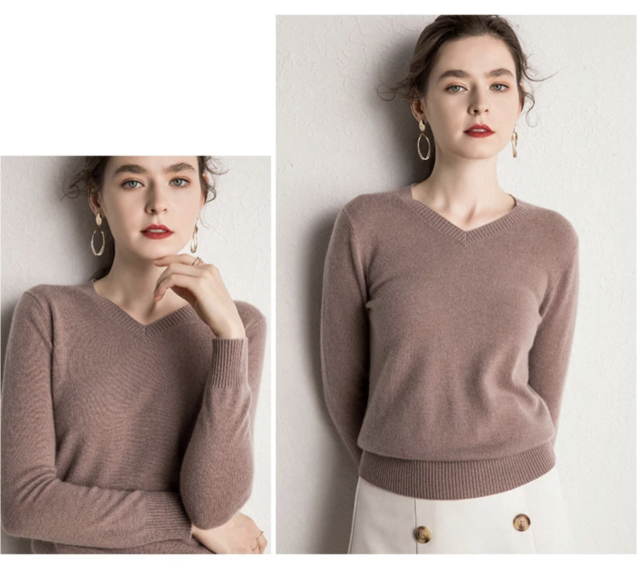 Sueter de Mujer Cuello V Abrigo de Dama SUET-1003