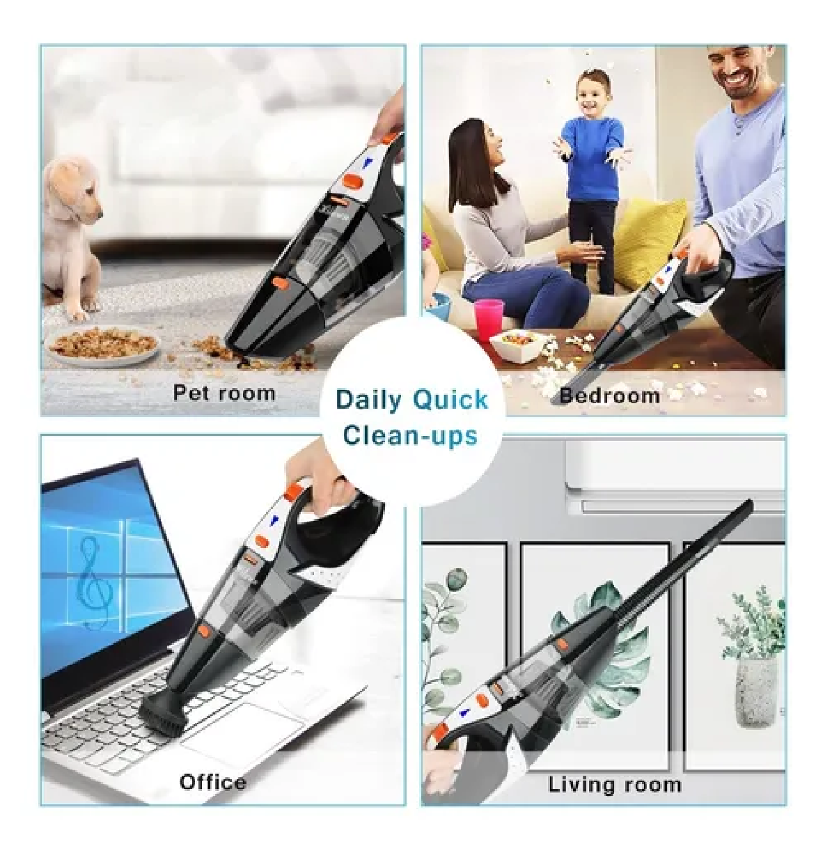 Aspiradora De Mano, Sin Cable  7kpa Potente Succión