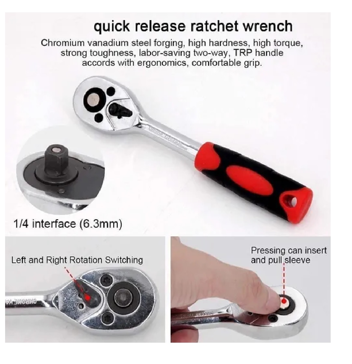 Kit De Herramientas Mecanica Con Desarmador Y Matraca Estuche Rojo
