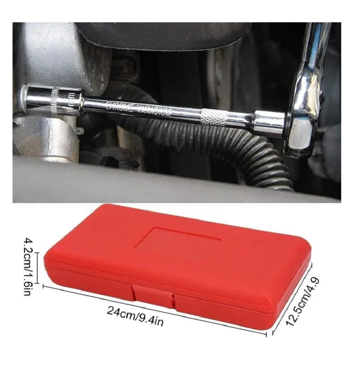 Kit De Herramientas Mecanica Con Desarmador Y Matraca Estuche Rojo
