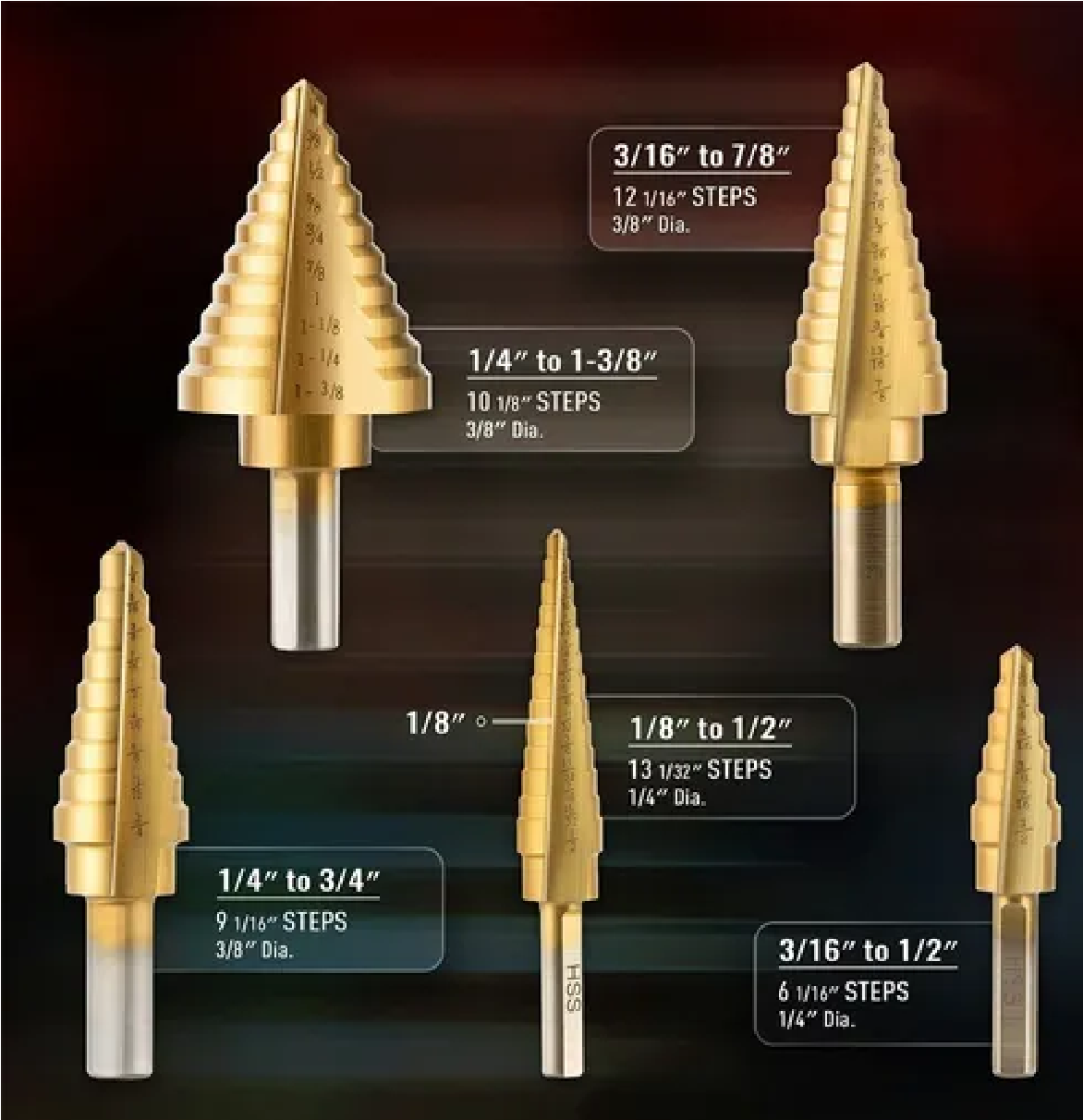 Kit Broca Escalonada De Acero