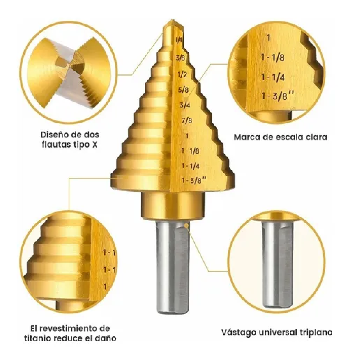 Kit Broca Escalonada De Acero