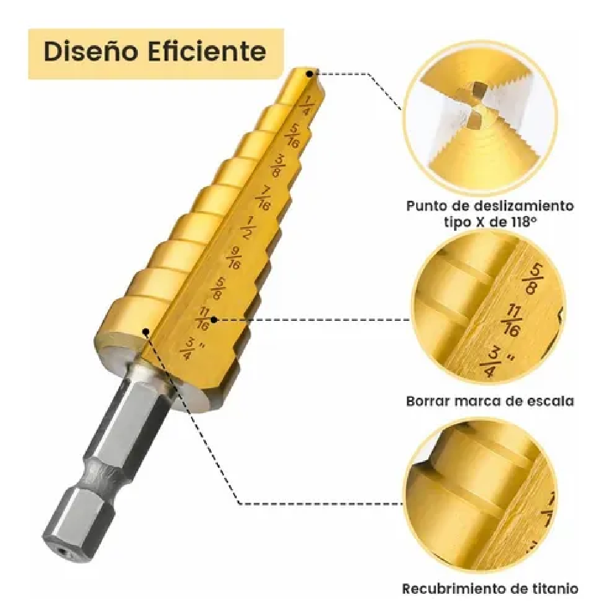 Kit Broca Escalonada De Acero