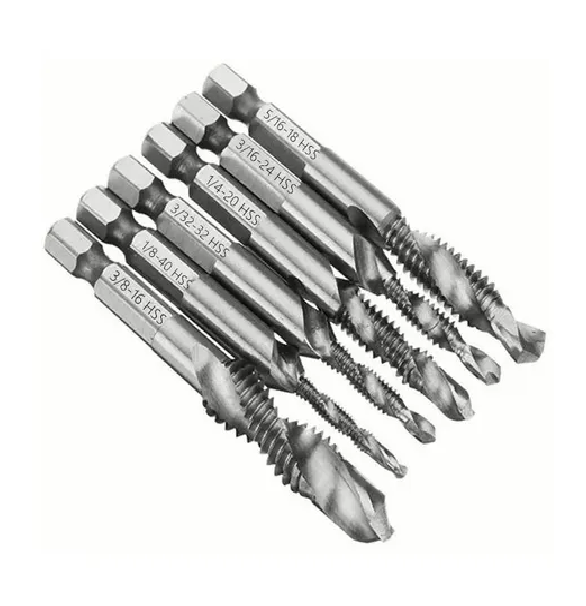 Kit Broca Machuelo Estándar Roscador 1/8 - 3/8