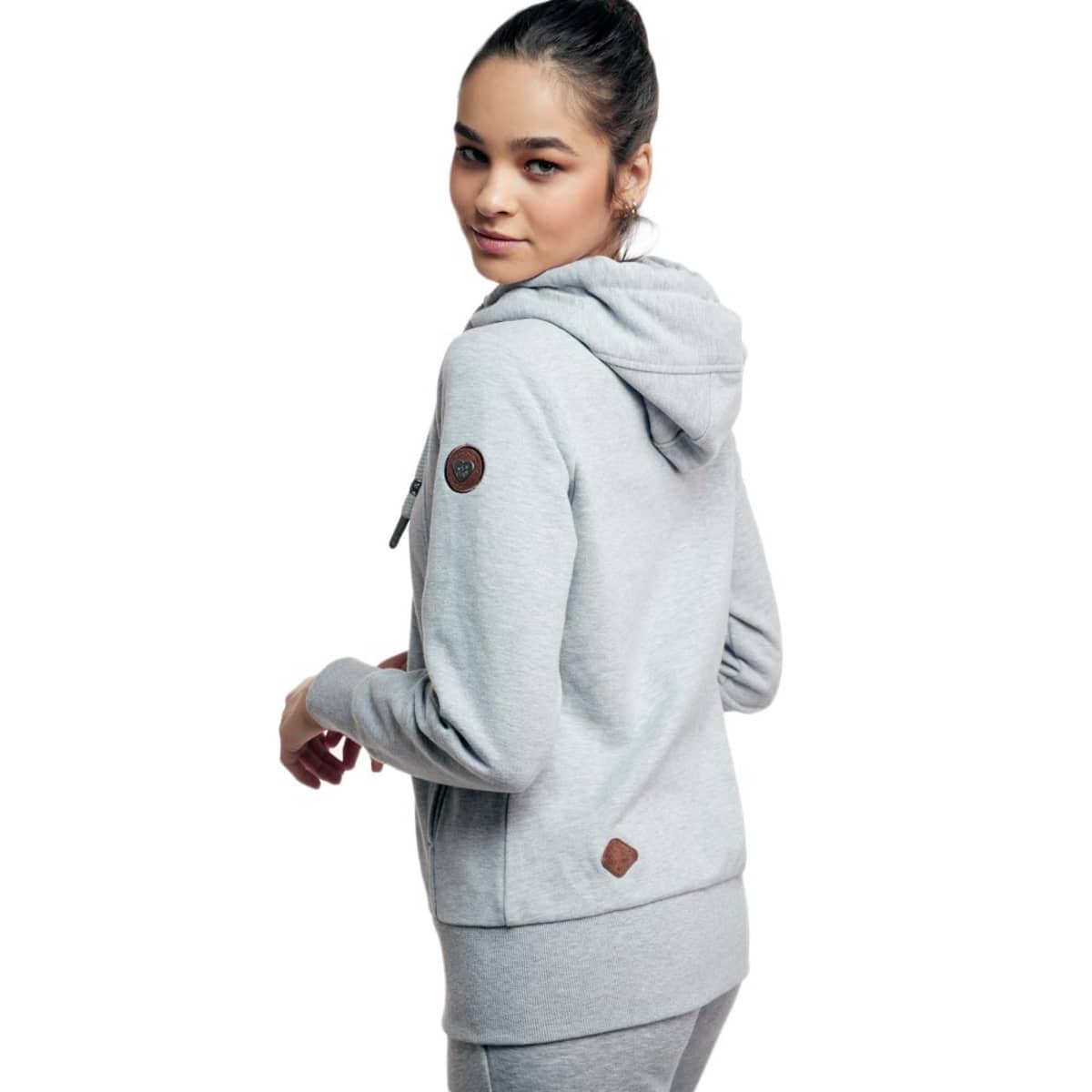 Sudadera básica con capucha para mujer, Holly Land, color gris, mod. 999135