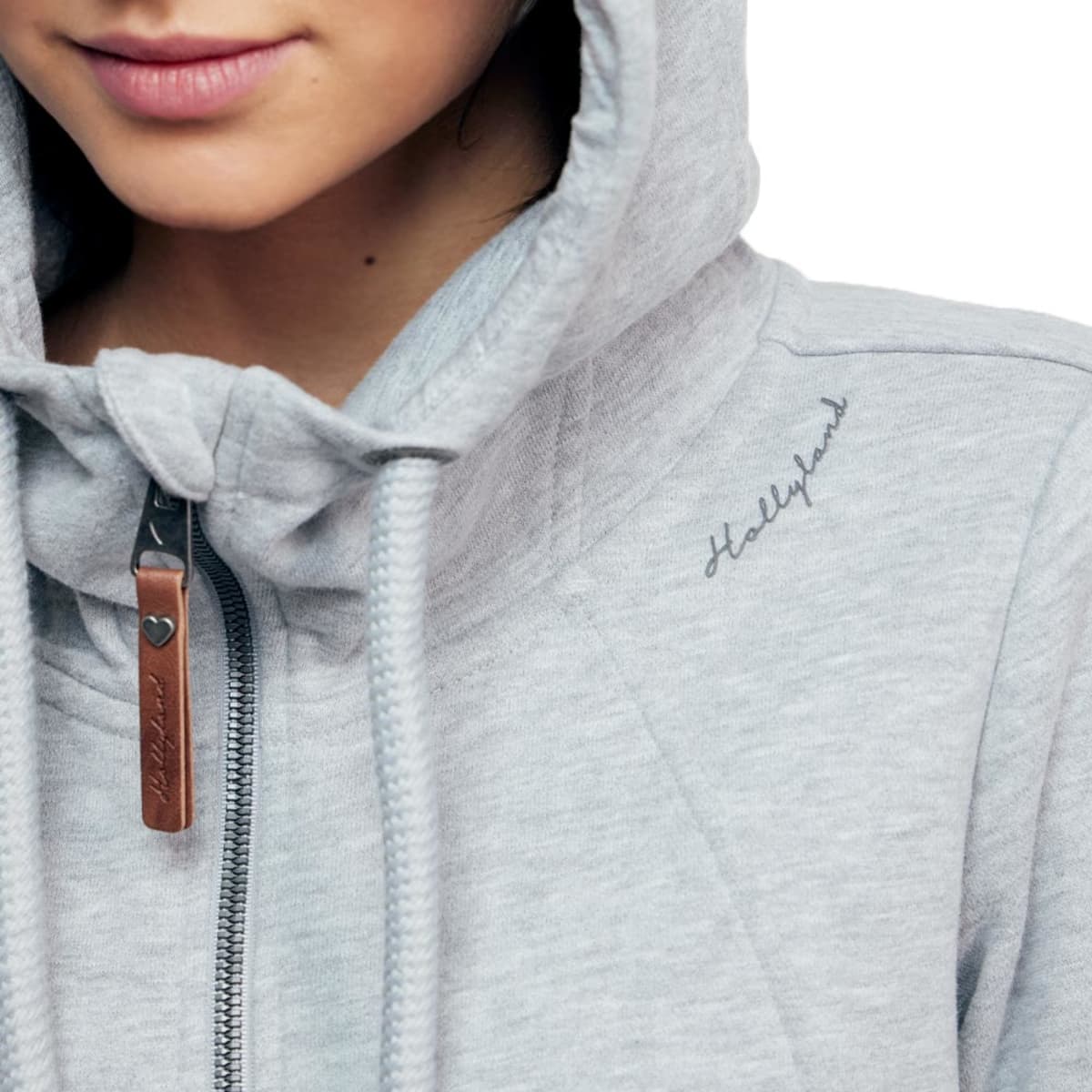 Sudadera básica con capucha para mujer, Holly Land, color gris, mod. 999135