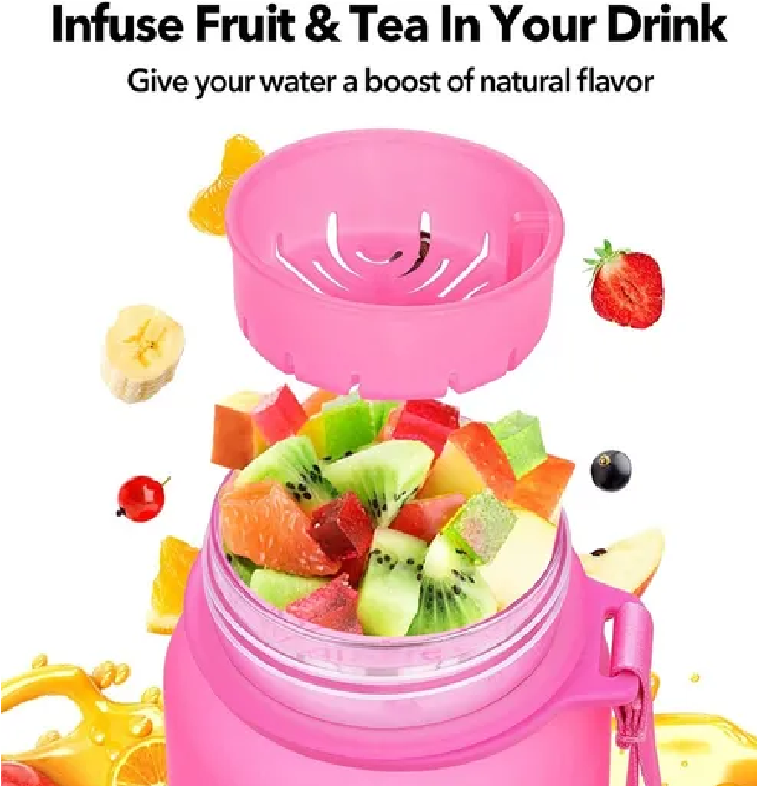 Botella De Agua Deportiva De 32 Oz A Prueba De Fugas Camping Pink/Green