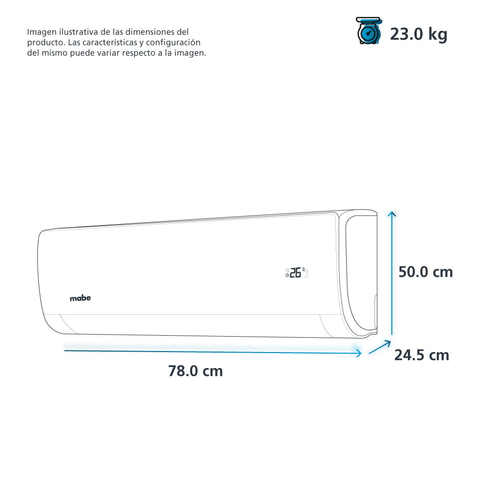 Minisplit Tradicional Frío/Calor 220 V 12,000 BTU´s Blanco Mabe - MMT12HDBWCAM2
