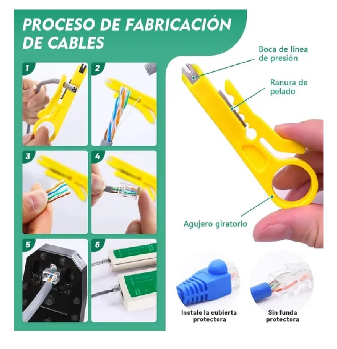 Pinzas Rj45 Kit Pinzas Ponchadoras Rj45 Sacabocados
