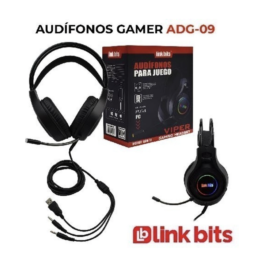 Audifonos Gamer Diadema/microfono Ajustables Luz Rgb 50mw