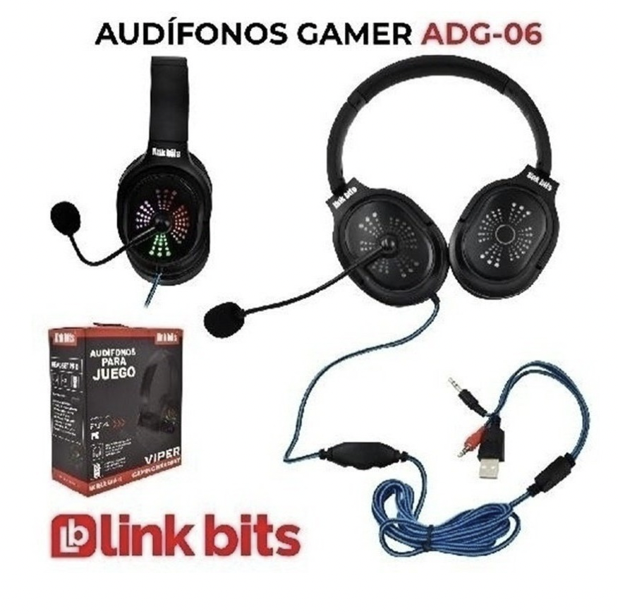 Diadema Audifono Gamer Con Luz Rgb Adg-06