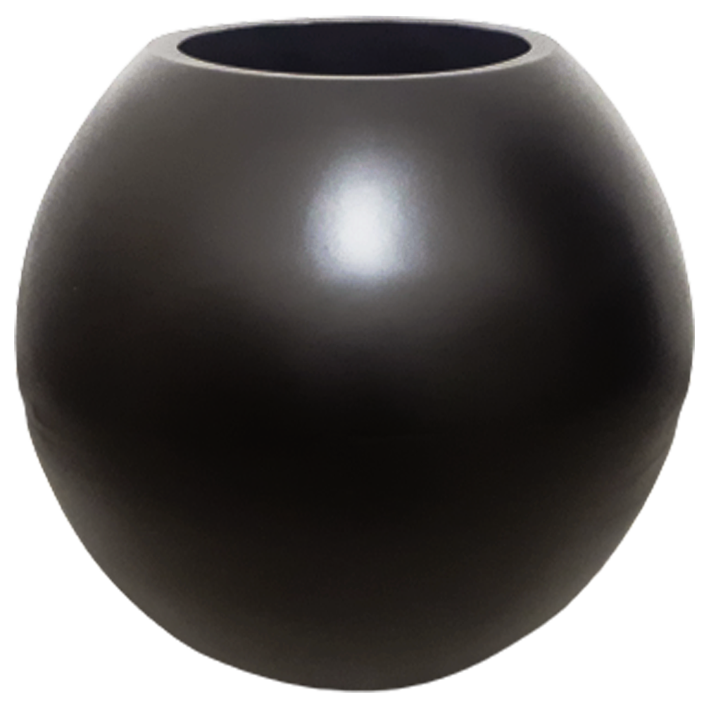 Maceta de fibra de vidrio modelo Esfera grande chocolate*