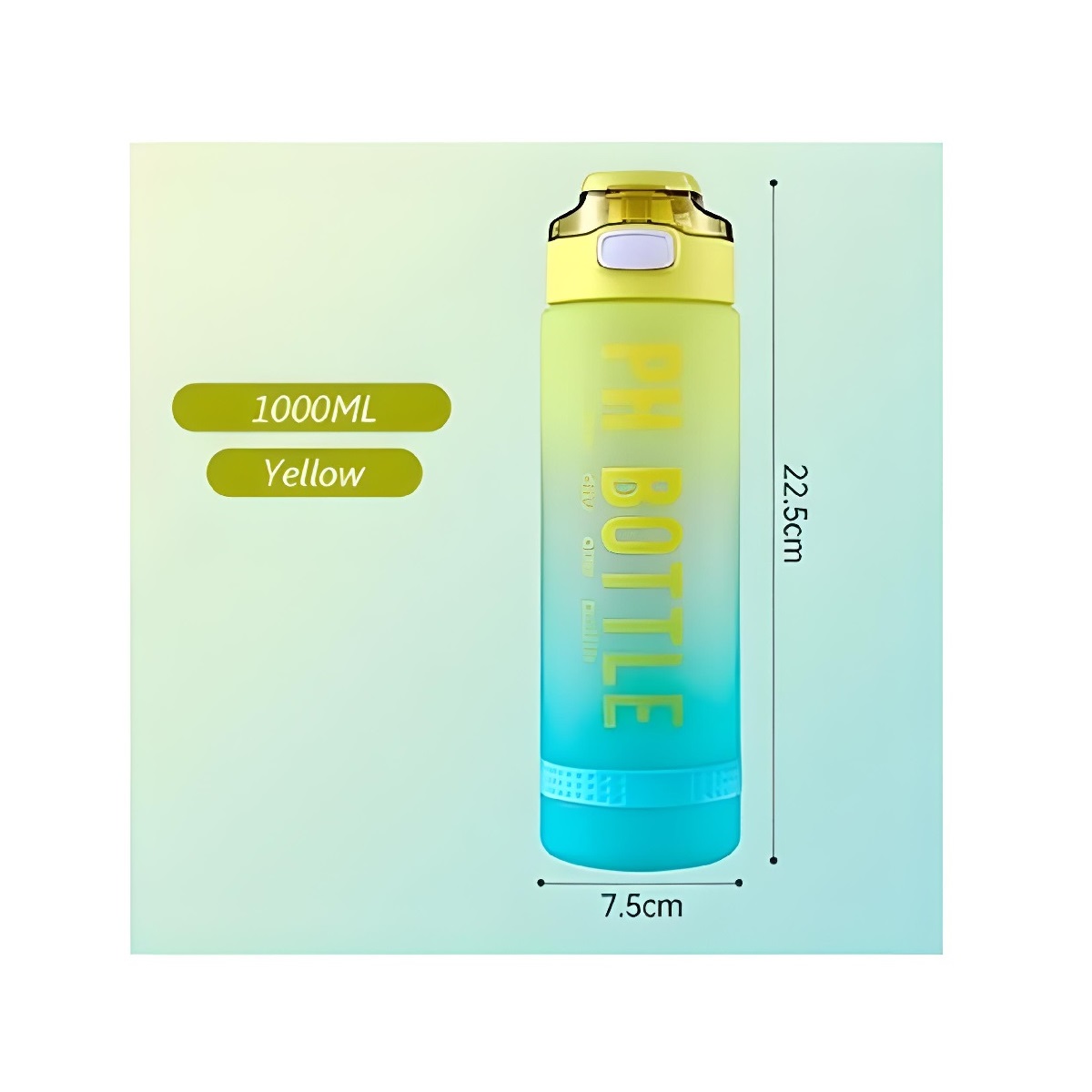 Botella de Agua Termo Deportivo PH Bottle Medidor Capacidad 1 Lt