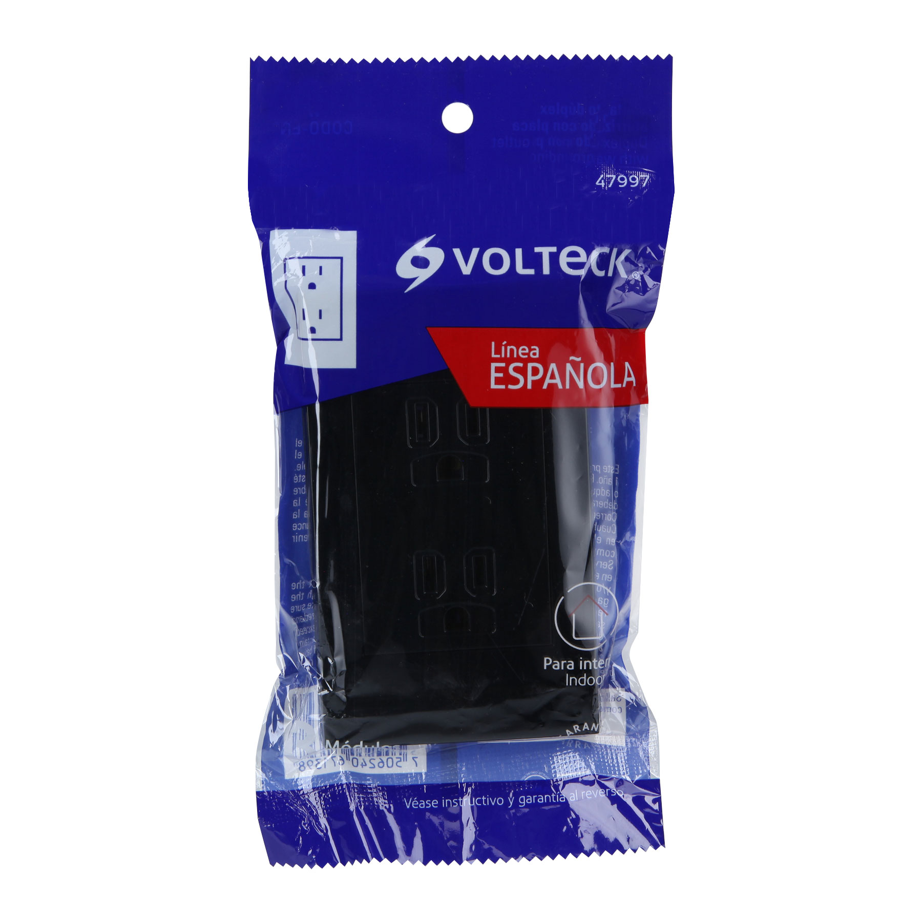 Kit De 5 Contactos De Enchufe Duplex Color Negro 