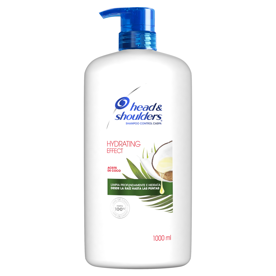 Head & Shoulders Hydrating Effect Aceite de Coco Shampoo Control Caspa 1 lt