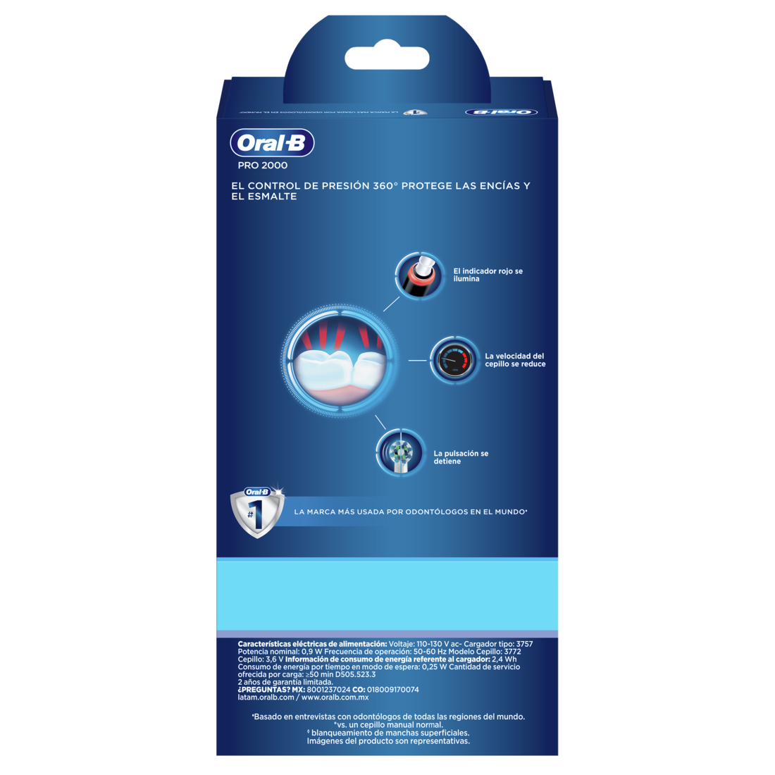 Kit, de Oral-B Cepillo Eléctrico Recargable Pro2000, 1 pz + Repuesto Sensi Ultrafino Y Cross Action 2 pz