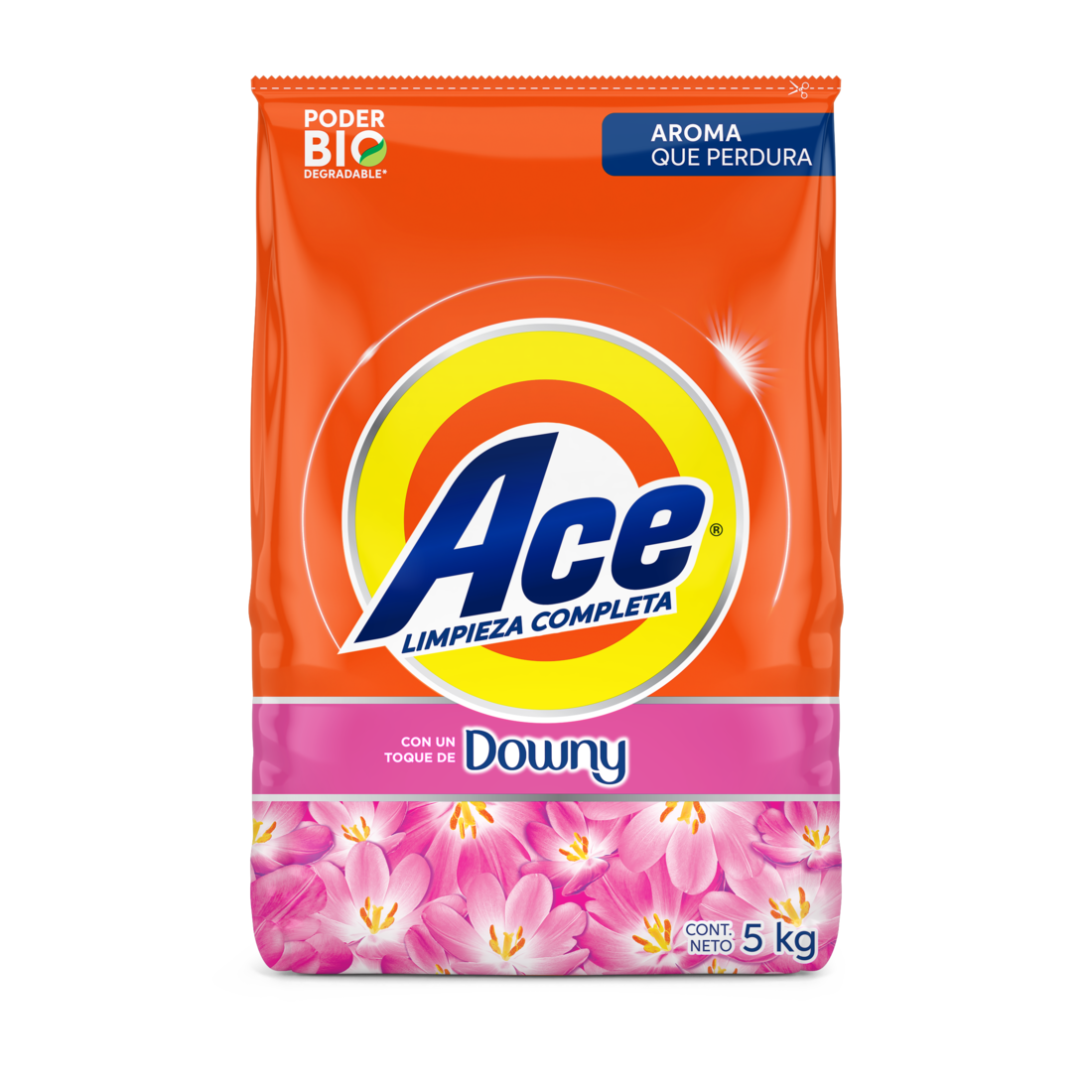 Detergente En Polvo Ace Limpieza Completa Con Un Toque De Downy 5 kg