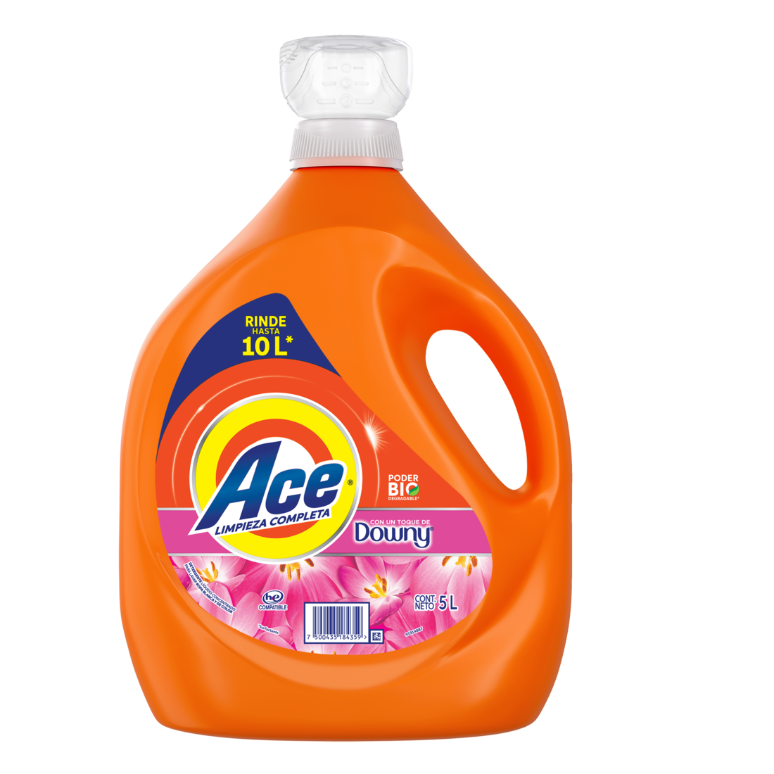 Ace Limpieza Completa Con Un Toque De Downy Detergente Líquido Concentrado Para Lavar Ropa Blanca Y De Color 5 l