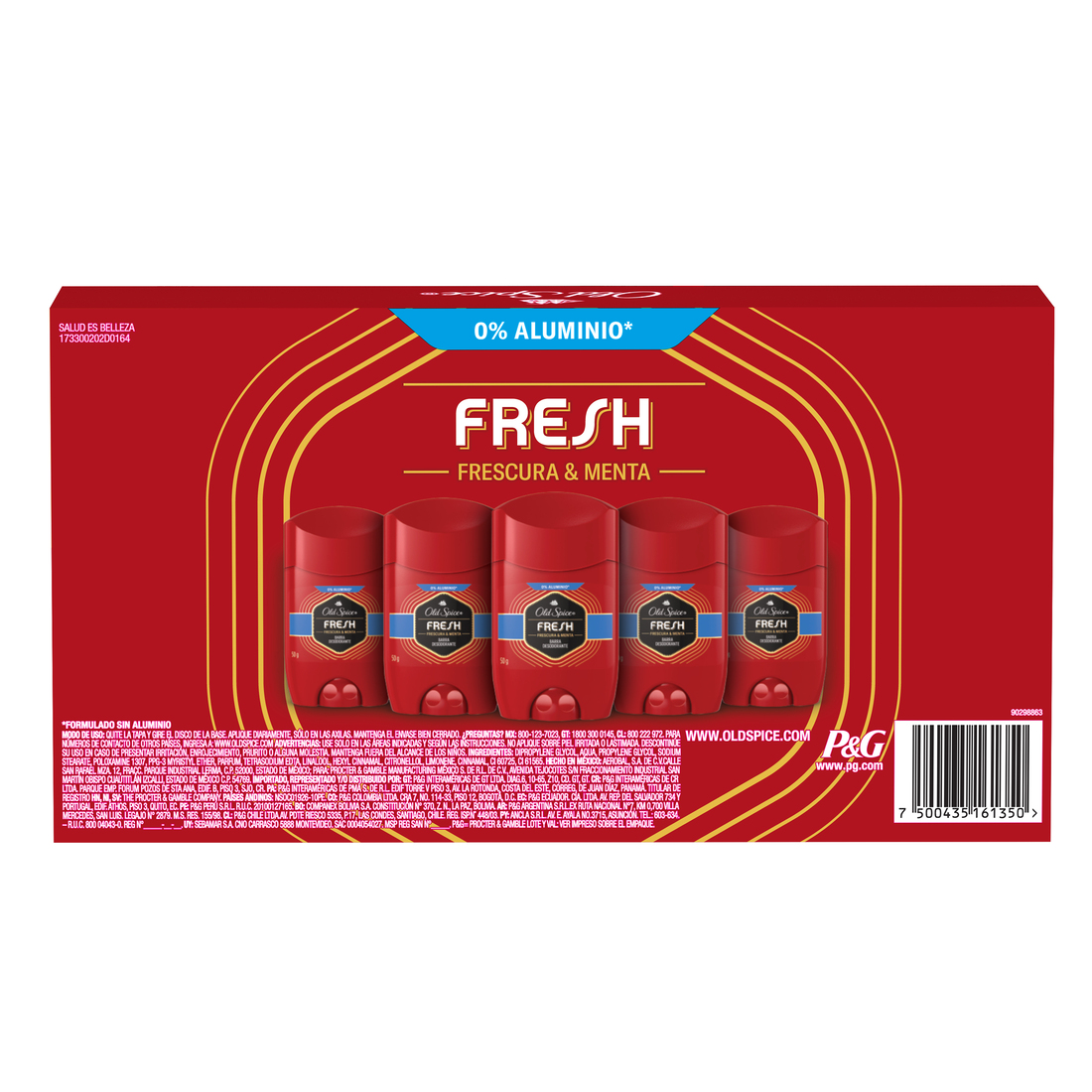 Kit de Old Spice Fresh Barra Desodorante 5 pz, 50 g c/u