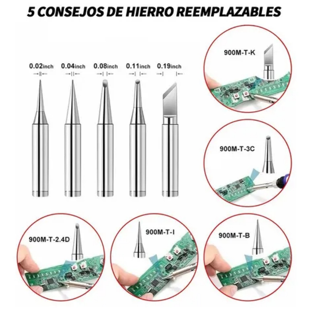 Kit De Soldador Eléctrico C/herramientas, Puntas, Multímetro