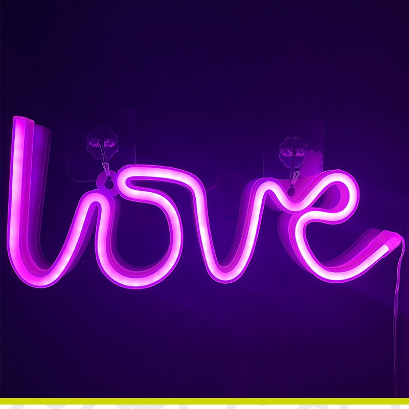 Letrero led neon decoración bar recámara LOVE toda ocasión Artego.
