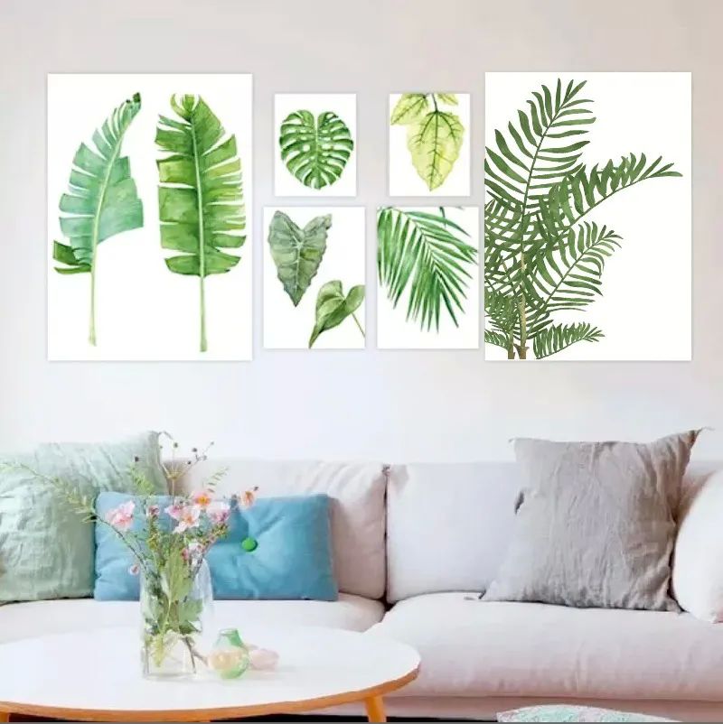 Set 6 Cuadros Plantas Acuarela