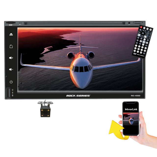 Estéreo 2 DIN Rock Series RKS-4500D 6.95" Android Mirror Link iOS DVD Cámara de reversa .