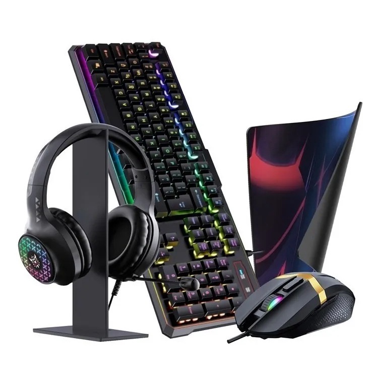Onikuma Kit De Teclado Y Mouse Gamer Con Audífono Y Soporte Gaming Auriculares RGB