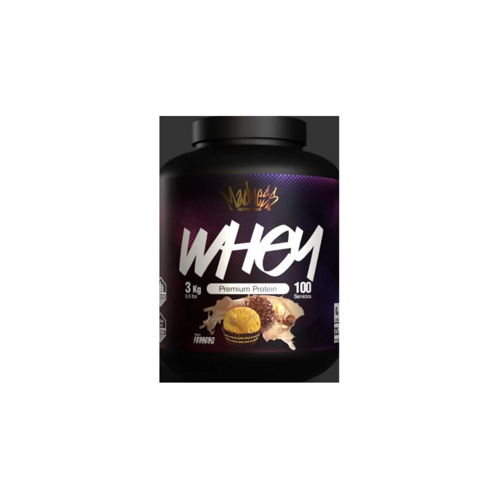 Whey Madness Protein 3Kg (100 serv) Sabor Ferrero 