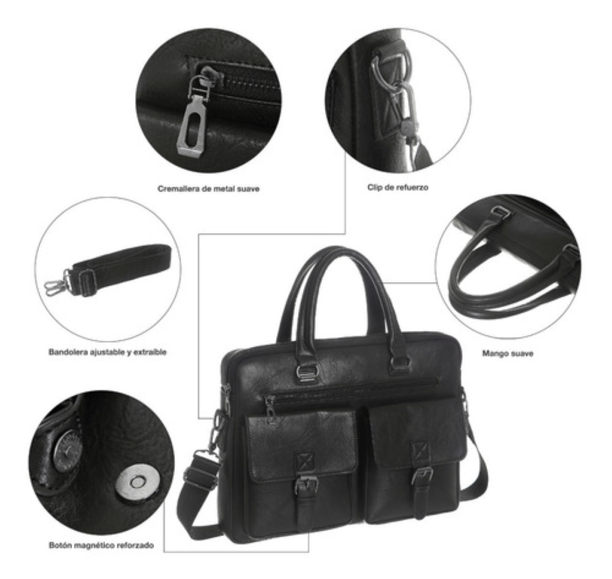 Portafolio Para Caballero Maletín Negro