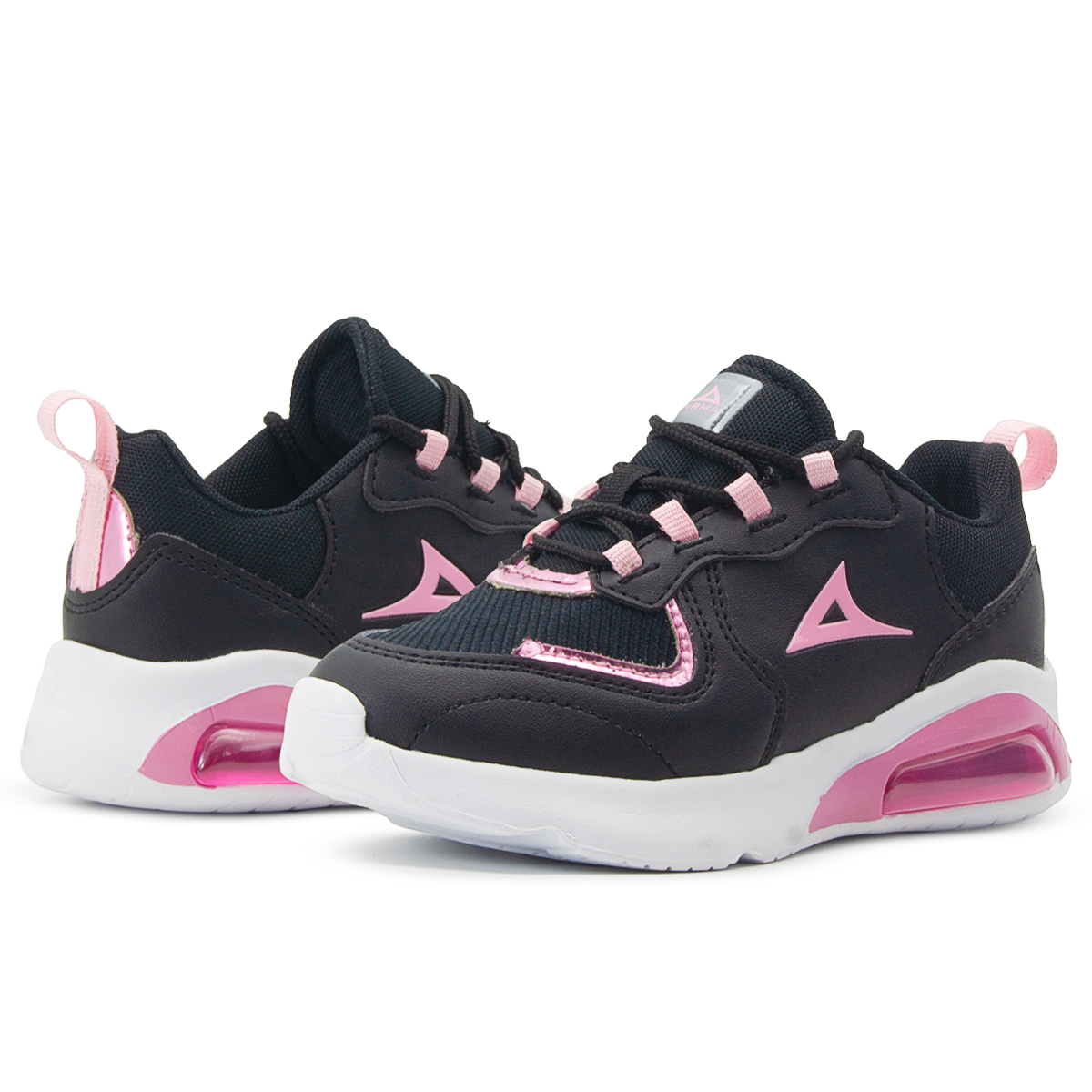 Tenis Niña Valvula De Aire Negro Rosa Pirma Modelo 5522