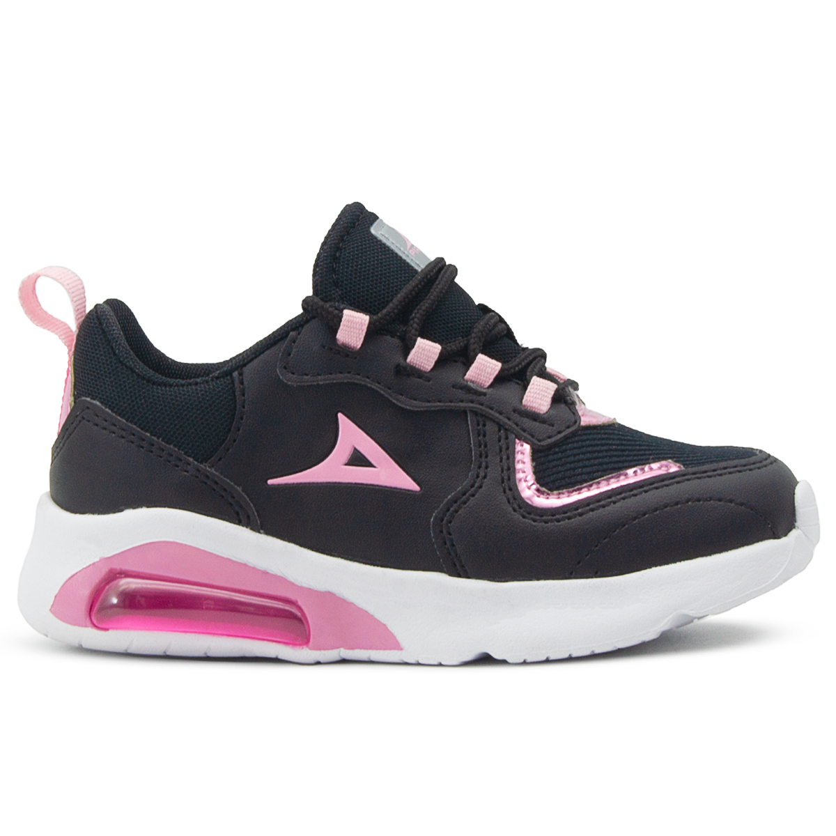 Tenis Niña Valvula De Aire Negro Rosa Pirma Modelo 5522