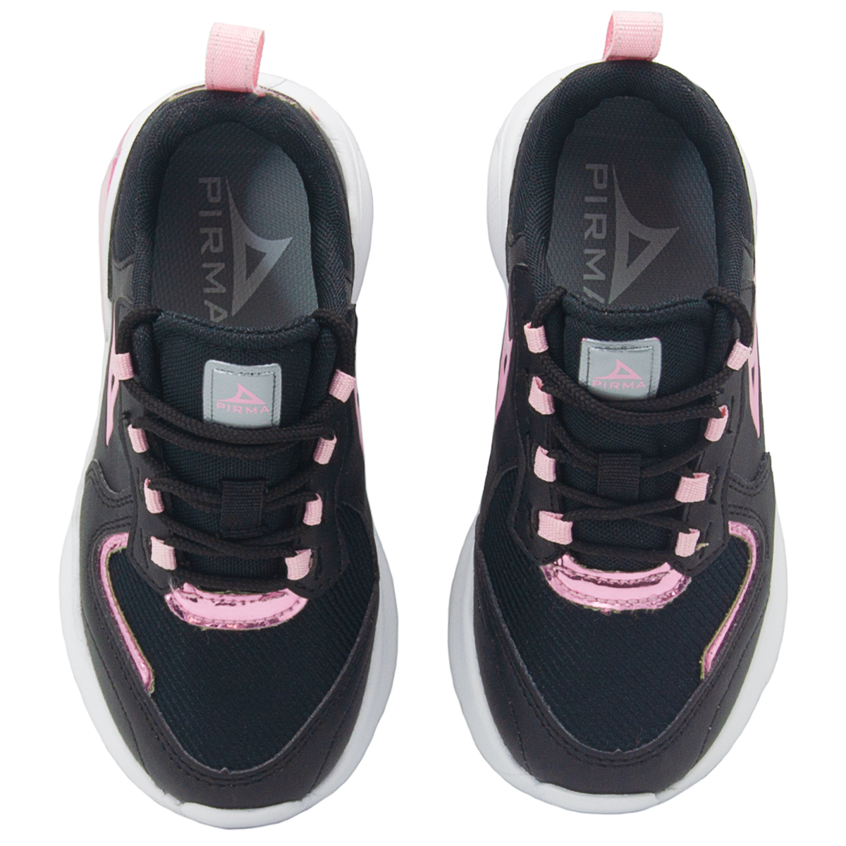 Tenis Niña Valvula De Aire Negro Rosa Pirma Modelo 5522