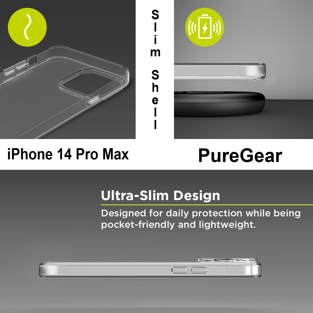 Funda Para iPhone 14 Pro Max Puregear Slim Shell Transparente.