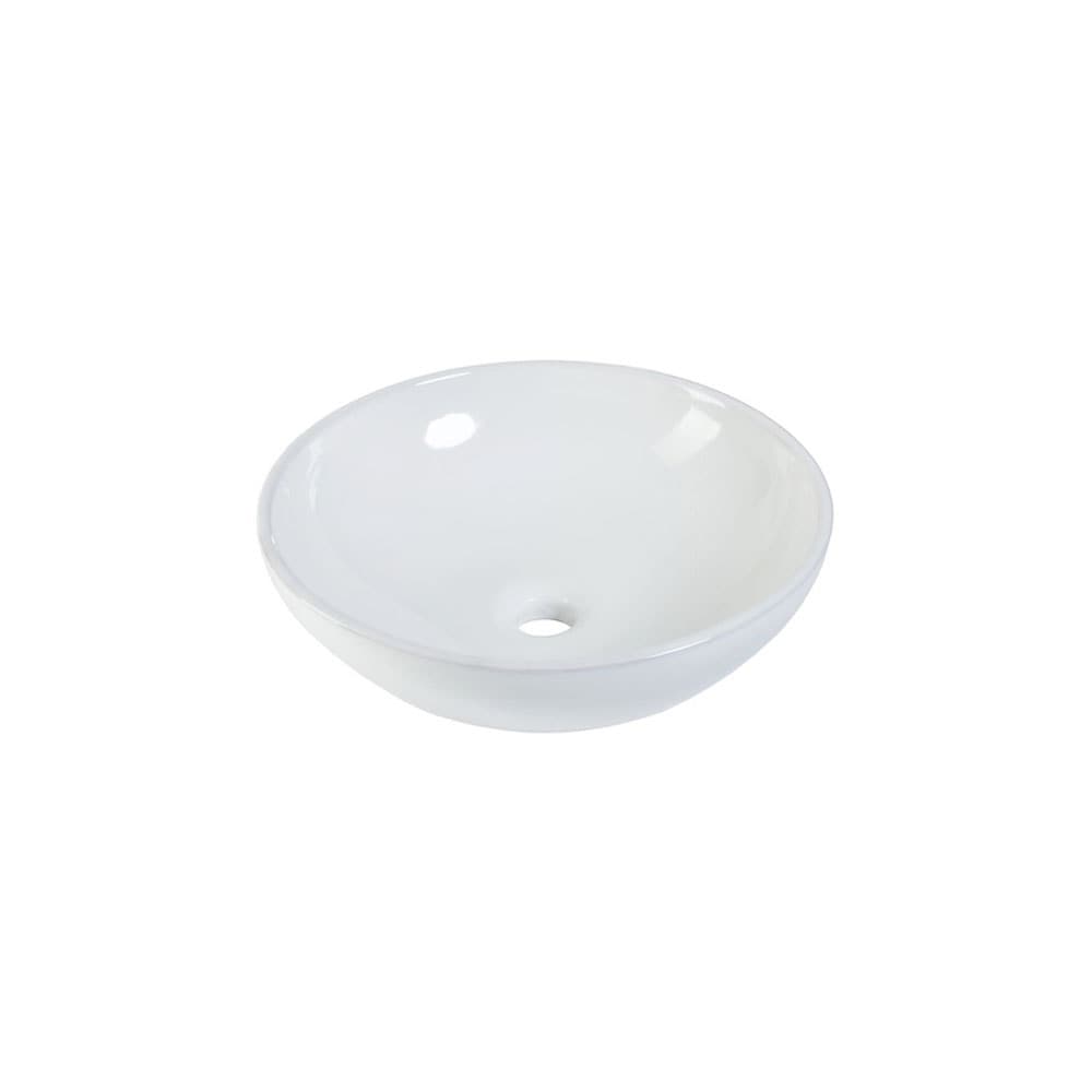 Lavabo Ovalin Tipo Bowl Color blanco Brillante ceramica porcelanizada 36cm