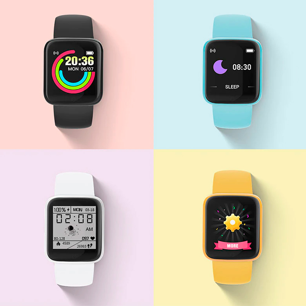 Reloj Inteligente Y68 Smartwatch Bluetooth Azul Cielo