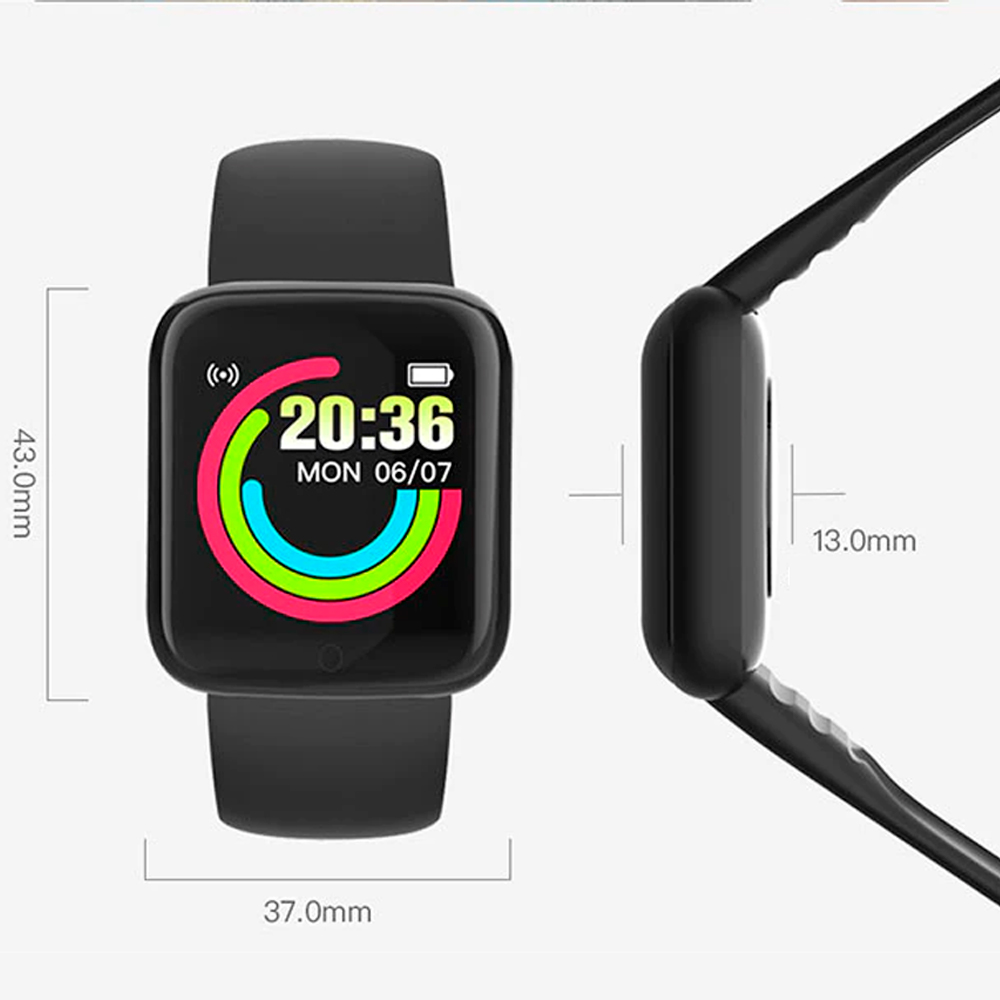 Reloj Inteligente Y68 Smartwatch Bluetooth Azul Cielo