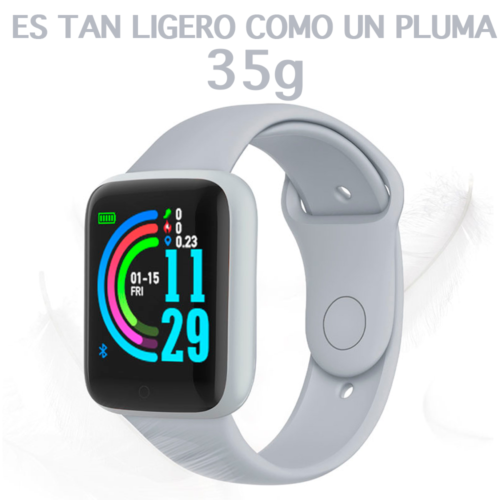 Reloj Inteligente Y68 Smartwatch Bluetooth Azul Cielo