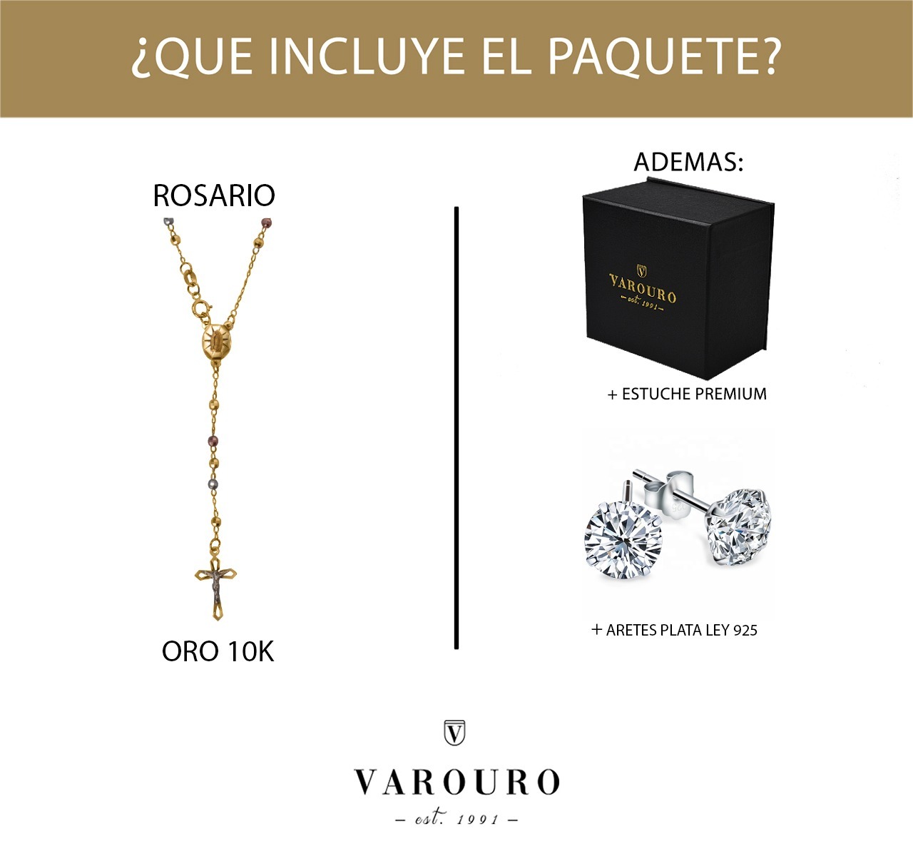 Hermoso Rosario Florentino Oro 10k De 5.3grs, Msi