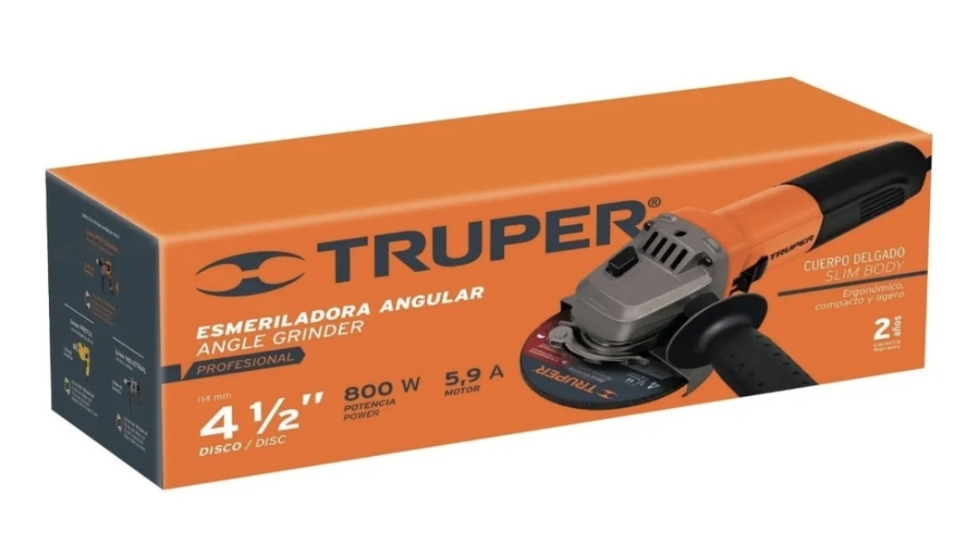 Esmeriladora Truper Profesional de 4 1/2 800 watts