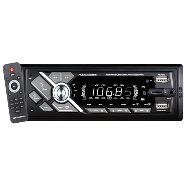 Estéreo 1 DIN Bluetooth + Par de Bocinas 6.5" Rock Series RKS-PK600BT 2 Puertos USB AUX 