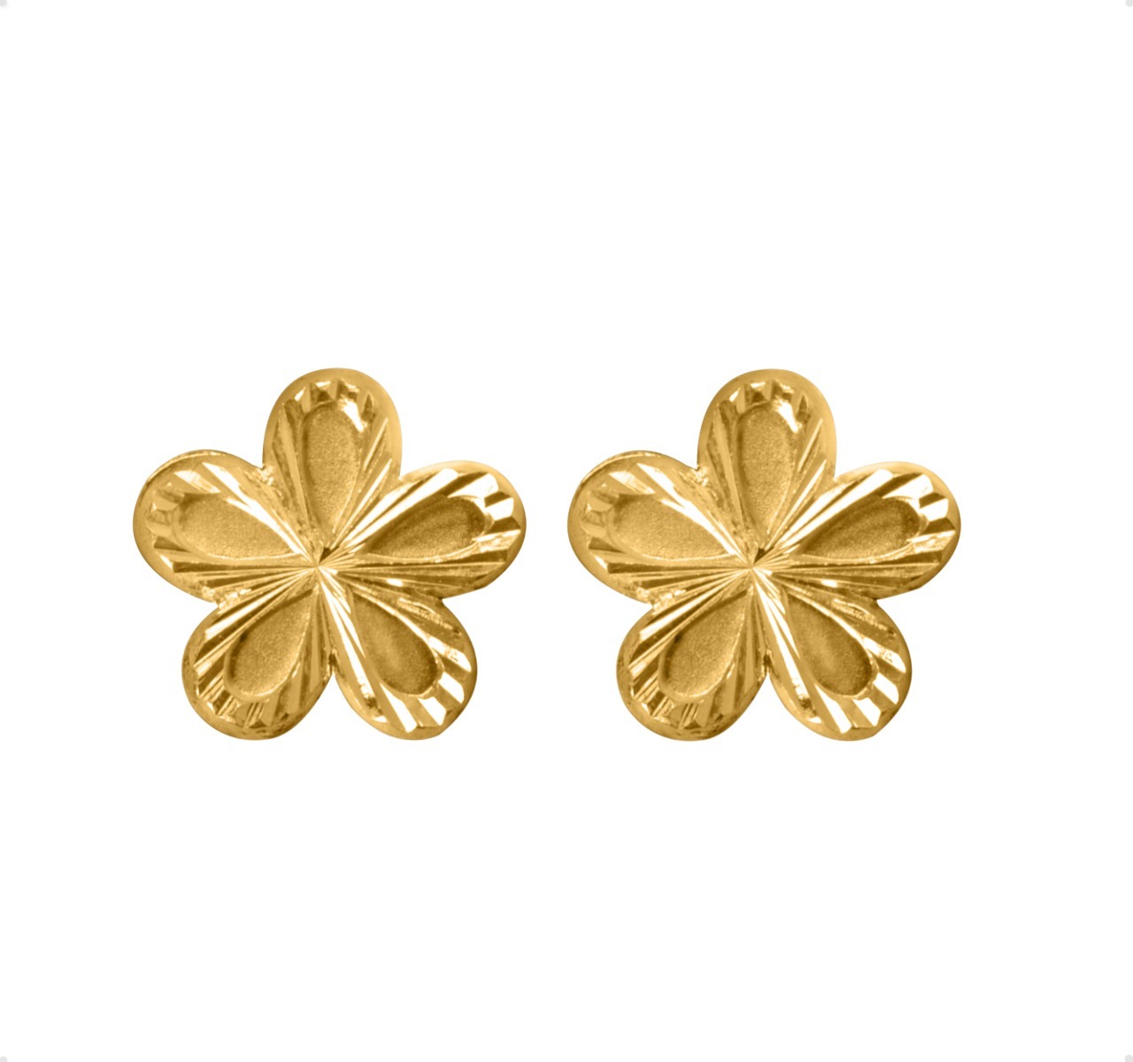 Aretes | Broqueles Flor Oro Puro 10k Piercing Moda + Estuche
