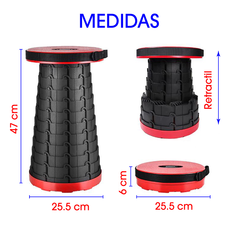 Taburete CHIC-FANTASY Plegable Banco Plegable Silla Plegable portátil retráctil, Banco telescópico Plegables Ligeros