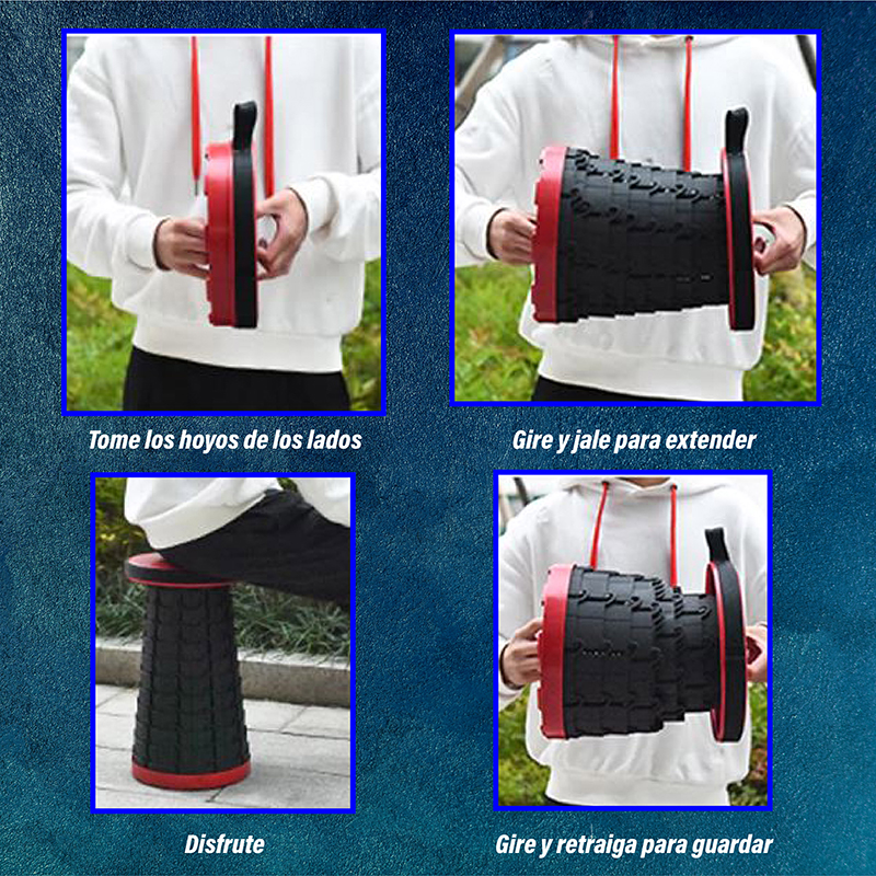 Taburete CHIC-FANTASY Plegable Banco Plegable Silla Plegable portátil retráctil, Banco telescópico Plegables Ligeros