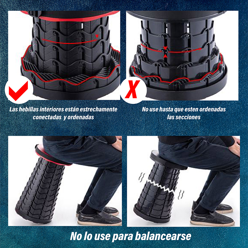 Taburete CHIC-FANTASY Plegable Banco Plegable Silla Plegable portátil retráctil, Banco telescópico Plegables Ligeros