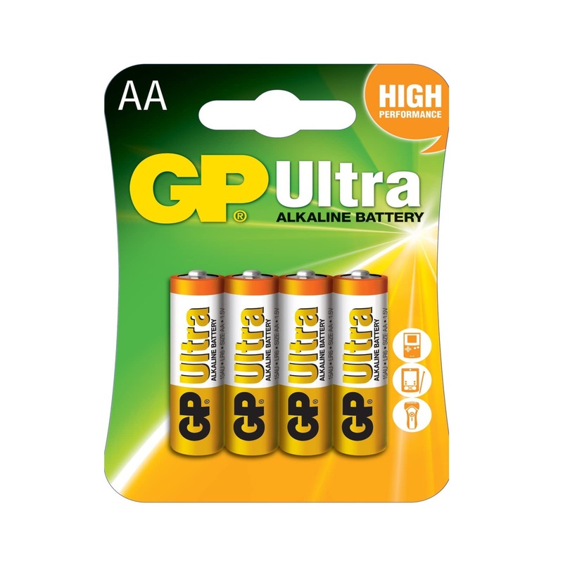 Pilas Alcalinas Aa / Ultra Gp Batteries Lr6 / Pack Con 4 Piezas / GPPCA15AU017